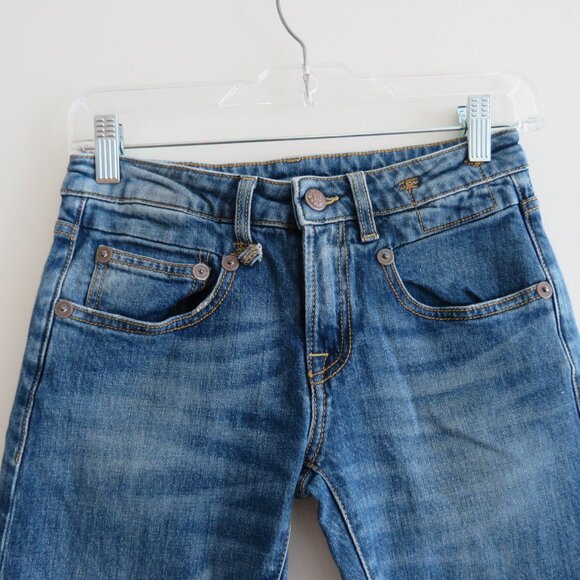 R13 Boy Skinny Jeans in Emerson Blue Wash Raw Hem - Size 24 - Picture 4 of 14